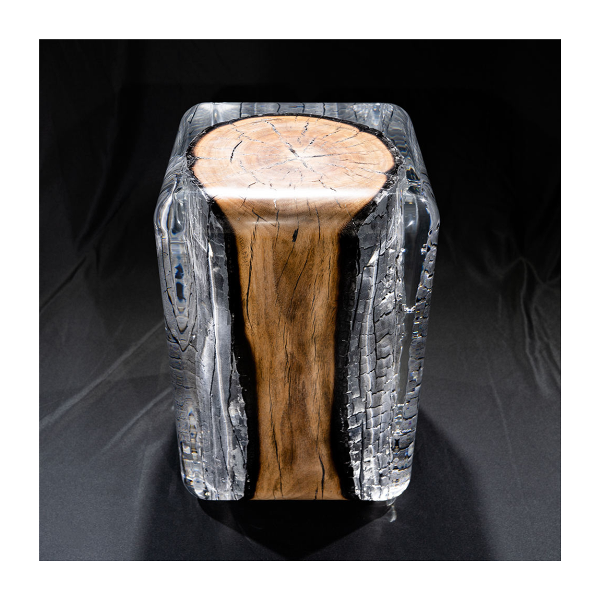 Textured Bark Column Table